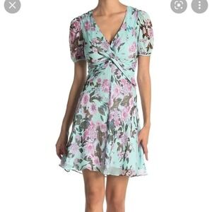 NWT Diane von Furstenberg Jillian Silk Mini Dress Lilac Lagoon Size 14